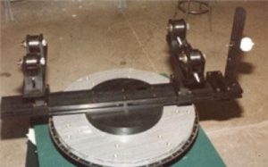 Roller Vee Fixture on a mass properties measurement system